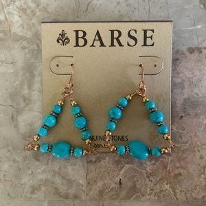 New BARSE Bronze & Turquoise Earrings